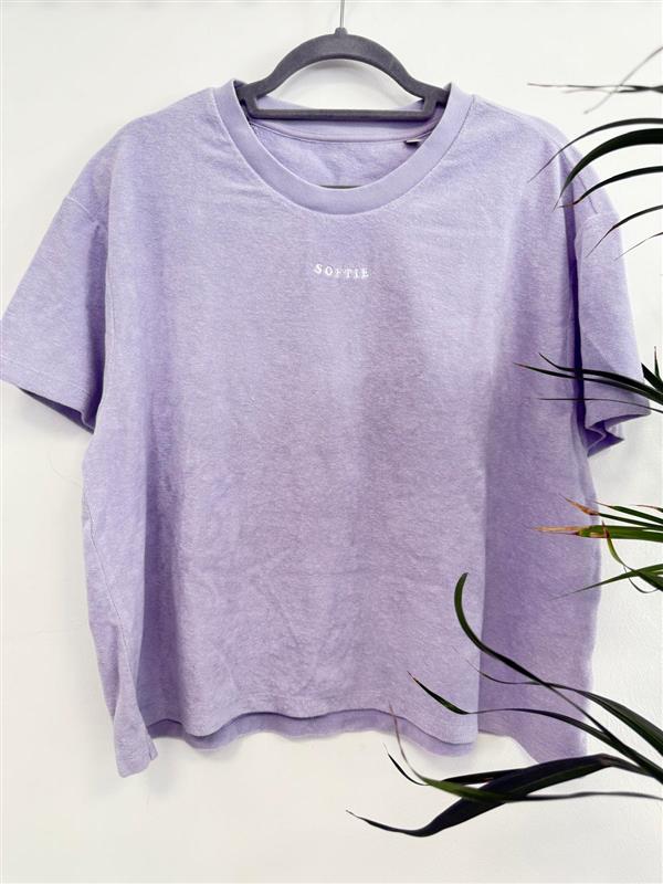 cropped Frottee T-shirt „Softie“, lavender