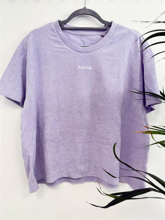 cropped Frottee T-shirt „Softie“, lavender