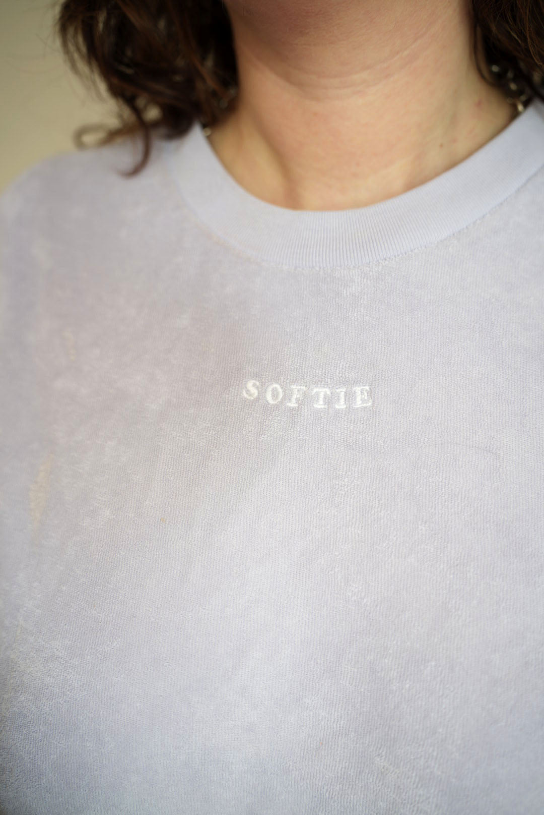 cropped Frottee T-shirt „Softie“, lavender