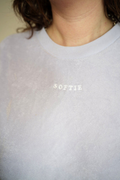 cropped Frottee T-shirt „Softie“, lavender